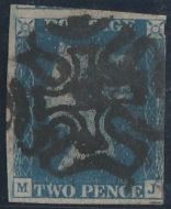 1840 2d blue 12 in Maltese Cross